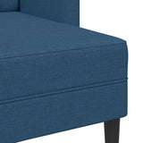 Canapé 2 places avec méridienne en L bleu 125 cm tissu
