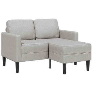 Canapé 2 places avec méridienne en L gris nuage 125 cm tissu