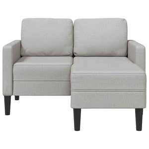 Canapé 2 places avec méridienne en L gris nuage 125 cm tissu
