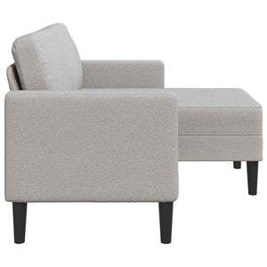 Canapé 2 places avec méridienne en L gris nuage 125 cm tissu