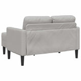 Canapé 2 places avec méridienne en L gris nuage 125 cm tissu