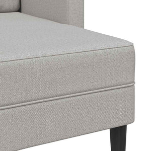 Canapé 2 places avec méridienne en L gris nuage 125 cm tissu