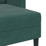 Canapé 2 places avec méridienne en L vert foncé 125 cm velours