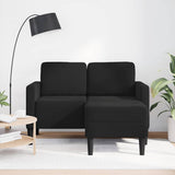 Canapé 2 places avec méridienne en L Noir 125 cm Velours