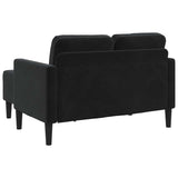 Canapé 2 places avec méridienne en L Noir 125 cm Velours