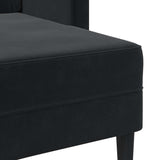 Canapé 2 places avec méridienne en L Noir 125 cm Velours