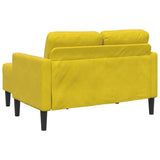 Canapé 2 places avec méridienne en L jaune 125 cm velours