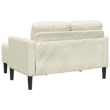 Canapé 2 places avec méridienne en L crème 125 cm velours