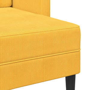 Canapé 2 places avec méridienne en L jaune clair 125 cm Lin