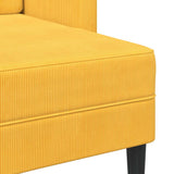 Canapé 2 places avec méridienne en L jaune clair 125 cm Lin