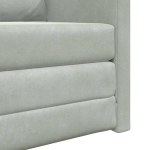 Canapé-lit avec coussin Gris clair 74 x 77 x 81 cm Velours