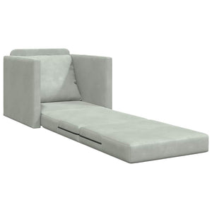 Canapé-lit avec coussin Gris clair 74 x 77 x 81 cm Velours