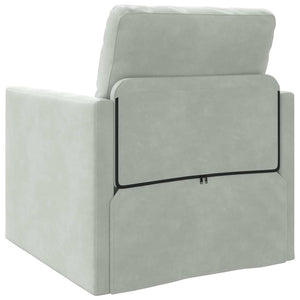 Canapé-lit avec coussin Gris clair 74 x 77 x 81 cm Velours