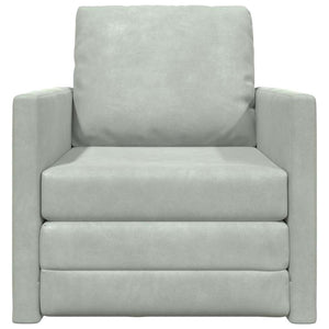 Canapé-lit avec coussin Gris clair 74 x 77 x 81 cm Velours