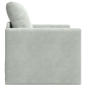Canapé-lit avec coussin Gris clair 74 x 77 x 81 cm Velours