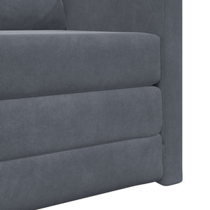 Canapé-lit avec coussin Gris foncé 74 x 77 x 81 cm Velours