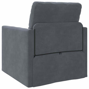 Canapé-lit avec coussin Gris foncé 74 x 77 x 81 cm Velours