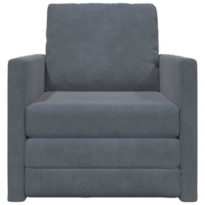Canapé-lit avec coussin Gris foncé 74 x 77 x 81 cm Velours