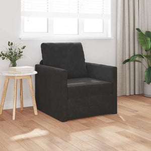 Canapé-lit avec coussin Noir 74 x 77 x 81 cm Velours