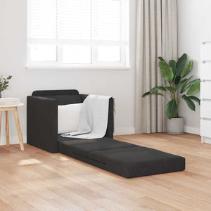 Canapé-lit avec coussin Noir 74 x 77 x 81 cm Velours