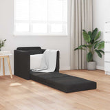 Canapé-lit avec coussin Noir 74 x 77 x 81 cm Velours