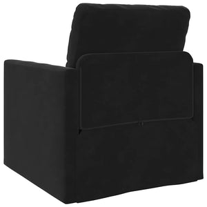Canapé-lit avec coussin Noir 74 x 77 x 81 cm Velours