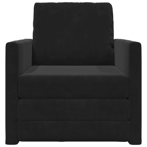 Canapé-lit avec coussin Noir 74 x 77 x 81 cm Velours