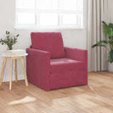 Canapé-lit avec coussin Rouge bordeaux 74 x 77 x 81 cm Velours