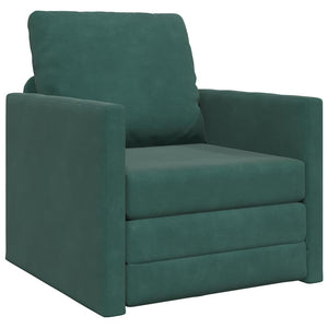 Canapé-lit avec coussin Vert foncé 74 x 77 x 81 cm Velours