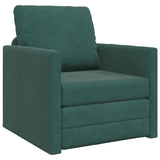 Canapé-lit avec coussin Vert foncé 74 x 77 x 81 cm Velours
