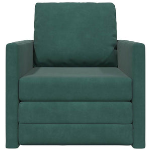 Canapé-lit avec coussin Vert foncé 74 x 77 x 81 cm Velours