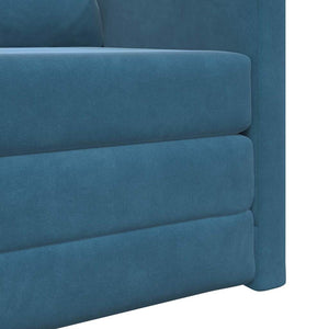 Canapé-lit avec coussin Bleu 74 x 77 x 81 cm Velours