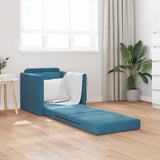 Canapé-lit avec coussin Bleu 74 x 77 x 81 cm Velours