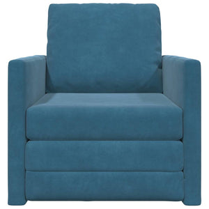 Canapé-lit avec coussin Bleu 74 x 77 x 81 cm Velours