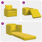 Canapé-lit avec coussin Jaune foncé 74 x 77 x 81 cm Velours