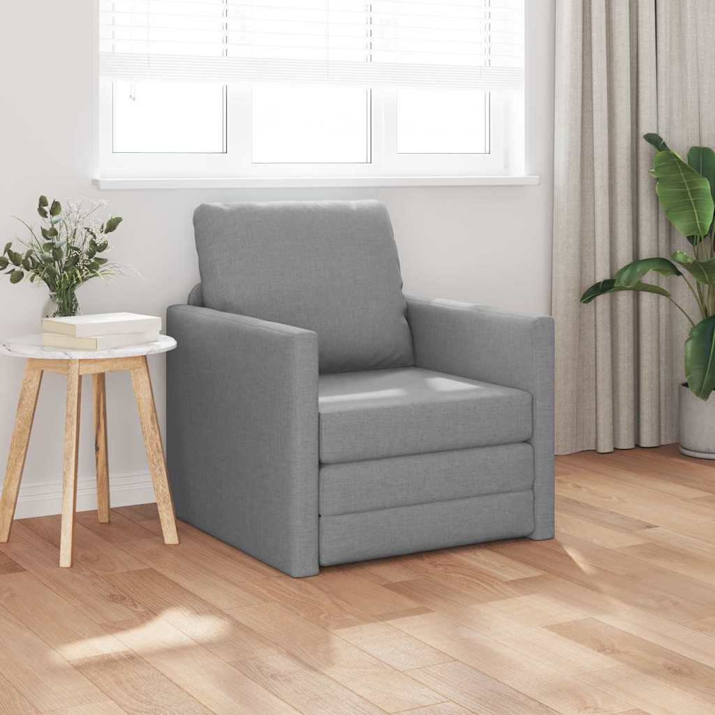 Canapé-lit avec coussin Gris clair 74 x 77 x 81 cm tissu