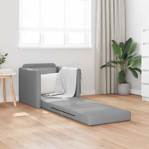 Canapé-lit avec coussin Gris clair 74 x 77 x 81 cm tissu