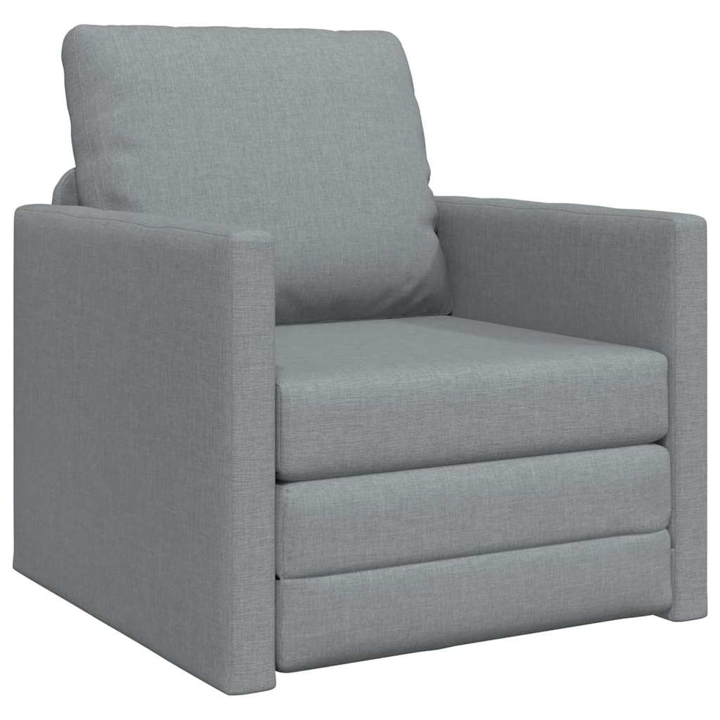 Canapé-lit avec coussin Gris clair 74 x 77 x 81 cm tissu