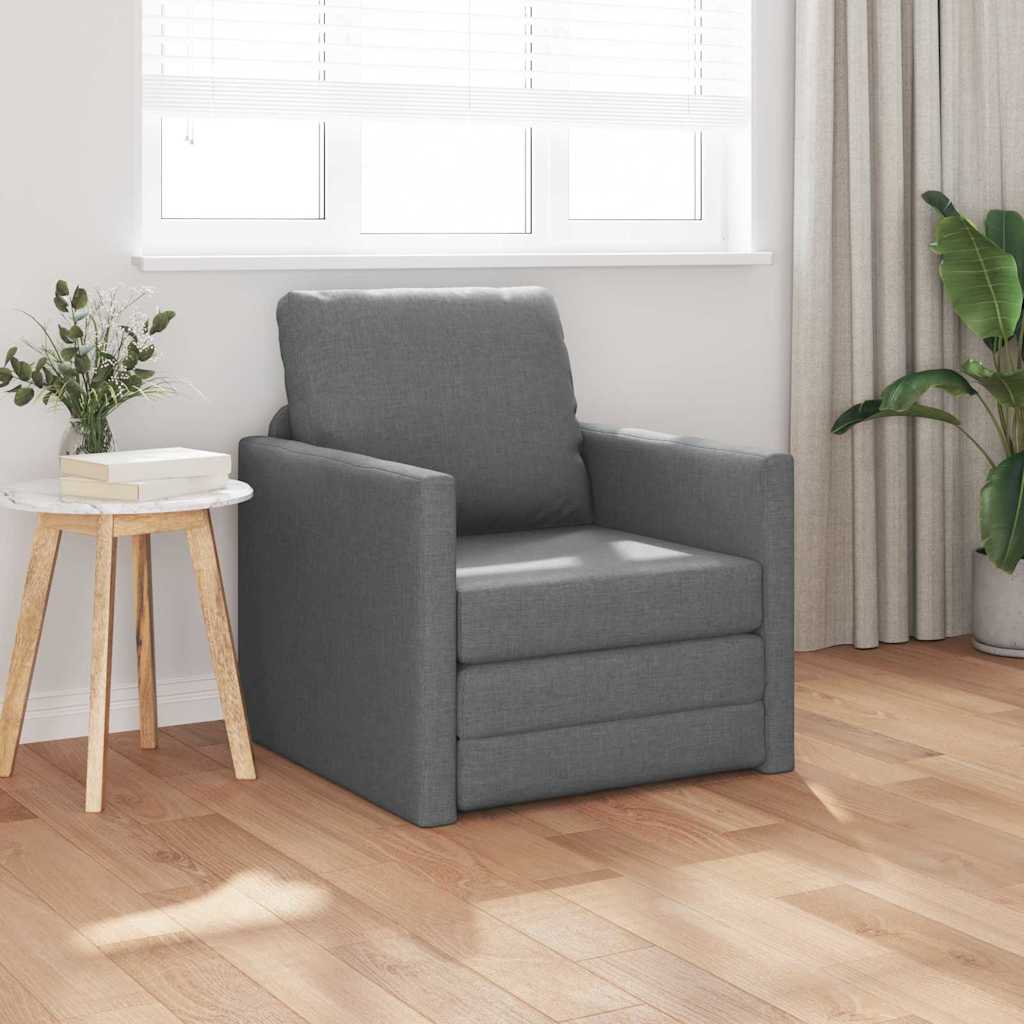 Canapé-lit avec coussin Gris foncé 74 x 77 x 81 cm tissu