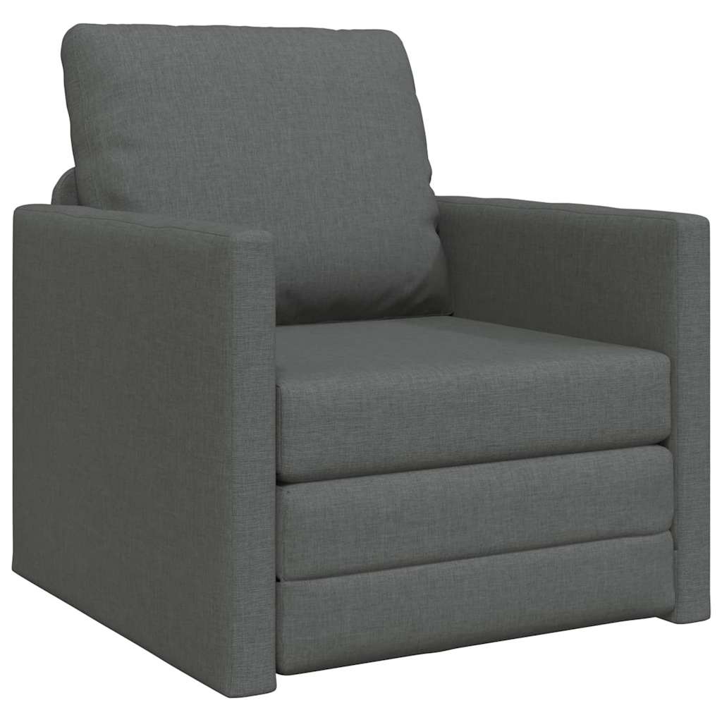 Canapé-lit avec coussin Gris foncé 74 x 77 x 81 cm tissu
