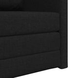 Canapé-lit avec coussin Noir 74 x 77 x 81 cm tissu