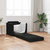Canapé-lit avec coussin Noir 74 x 77 x 81 cm tissu