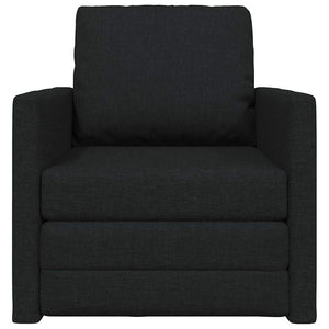 Canapé-lit avec coussin Noir 74 x 77 x 81 cm tissu