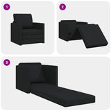 Canapé-lit avec coussin Noir 74 x 77 x 81 cm tissu