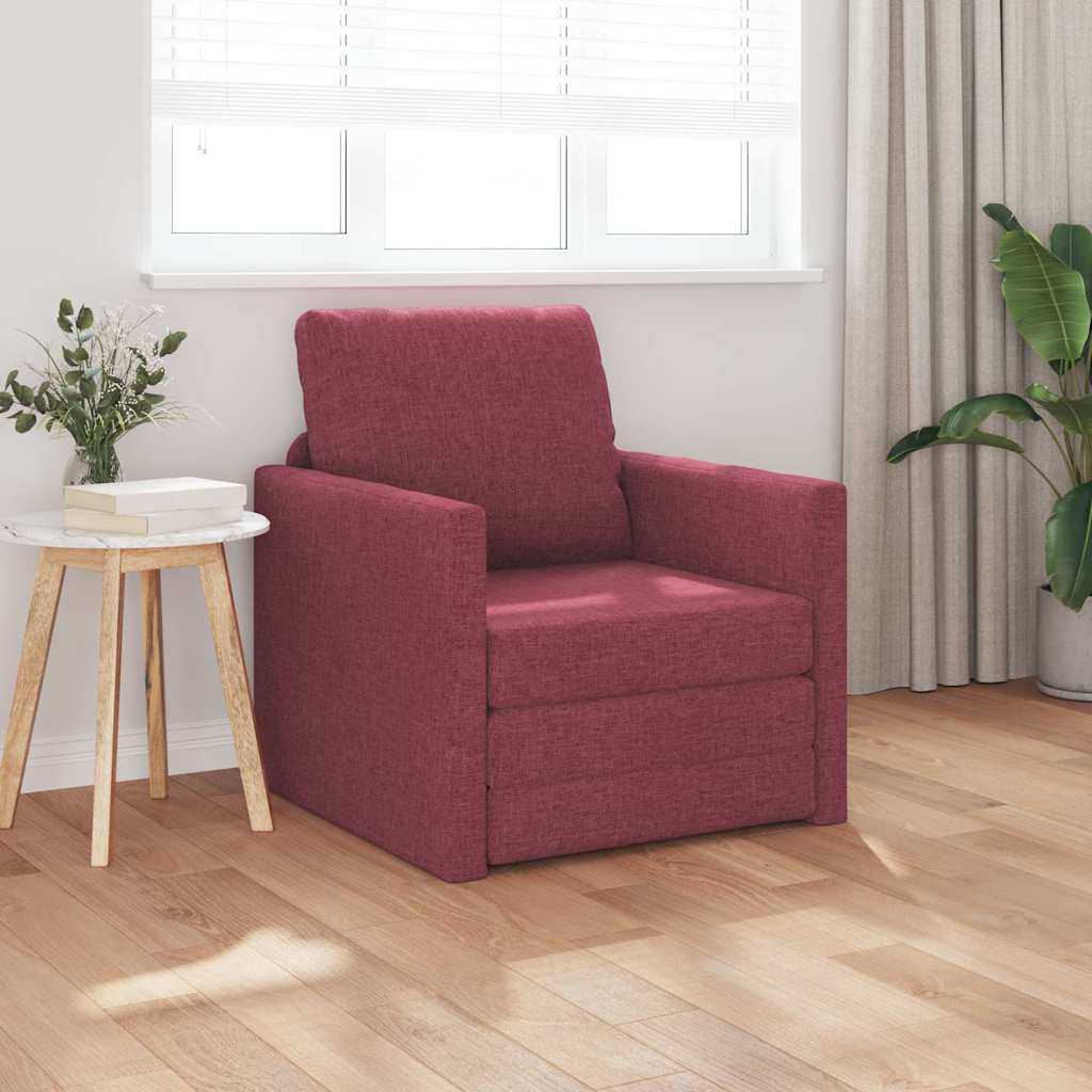 Canapé-lit avec coussin Rouge bordeaux 74 x 77 x 81 cm tissu