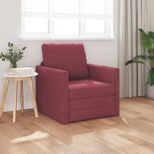 Canapé-lit avec coussin Rouge bordeaux 74 x 77 x 81 cm tissu