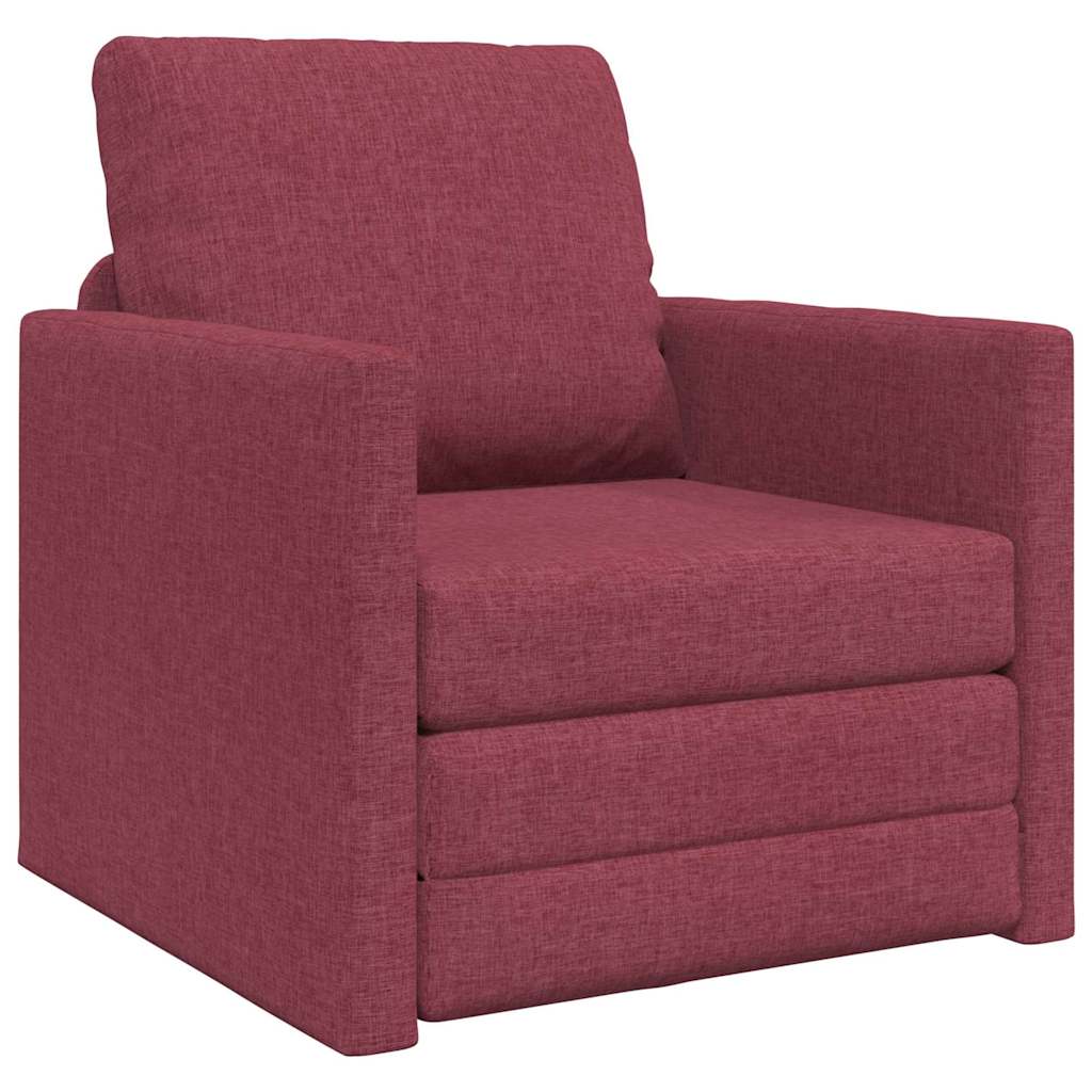 Canapé-lit avec coussin Rouge bordeaux 74 x 77 x 81 cm tissu