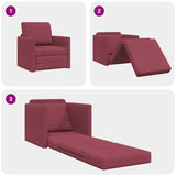 Canapé-lit avec coussin Rouge bordeaux 74 x 77 x 81 cm tissu