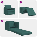 Canapé-lit avec coussin Vert foncé 74 x 77 x 81 cm tissu
