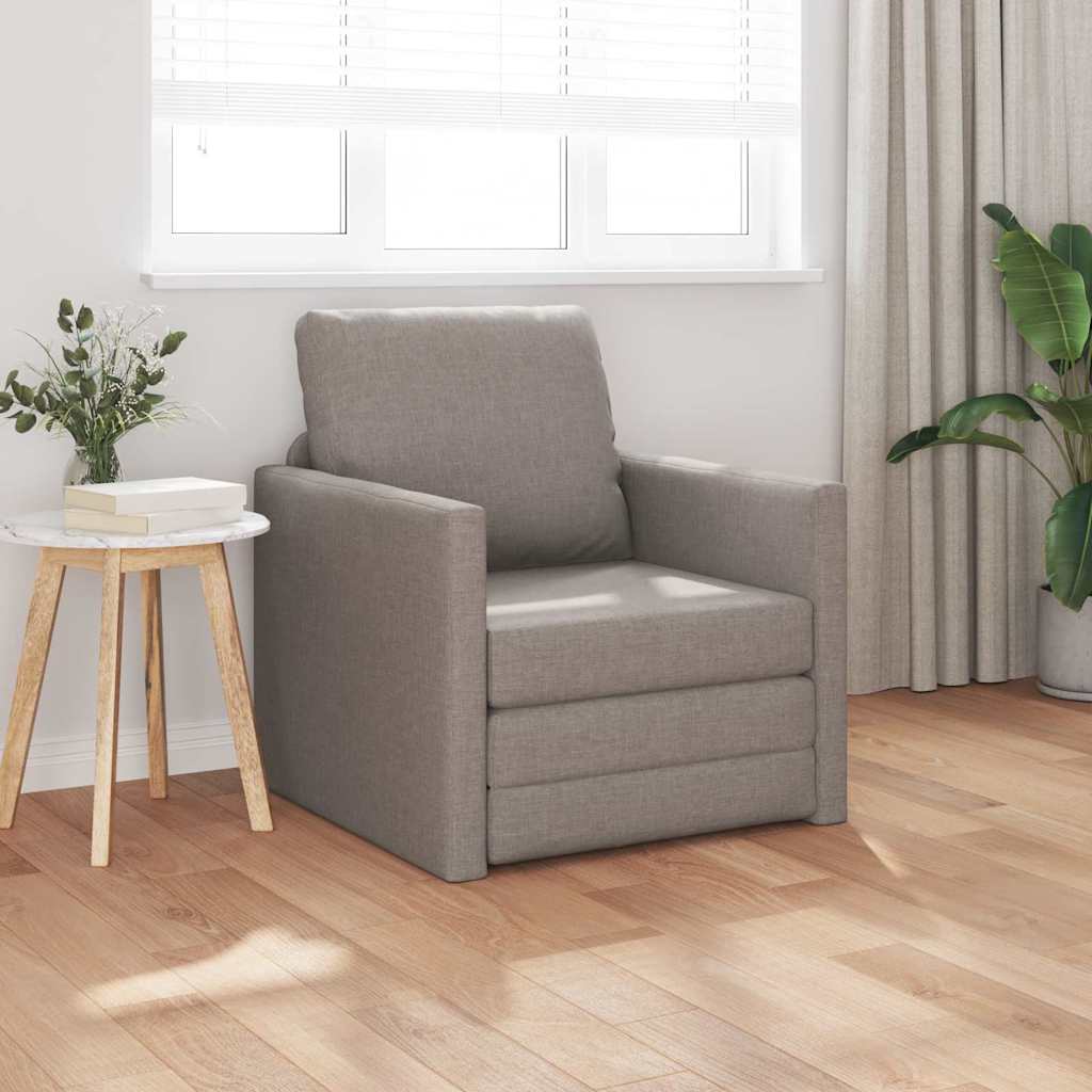 Canapé-lit avec coussin Taupe 74 x 77 x 81 cm tissu